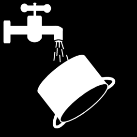 rinse cooking pot